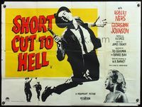 4z390 SHORT CUT TO HELL British quad '57 directed by James Cagney, from Graham Greene's novel!