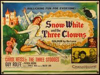 4z395 SNOW WHITE & THE THREE STOOGES British quad '61 art of Heiss by Chantrell + Moe, Larry & Joe!