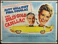 4z399 SOLID GOLD CADILLAC British quad '56 wacky art of Judy Holliday & Paul Douglas in car!