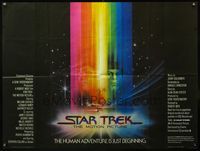 4z411 STAR TREK British quad '79 cool art of William Shatner & Leonard Nimoy by Bob Peak!