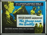4z484 YOUNG & THE GUILTY British quad '58 Janet Munro's a teen in love & her parents don't like it!