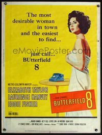 5a432 BUTTERFIELD 8 30x40 '60 callgirl Elizabeth Taylor is the most desirable and easiest to find!