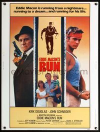 5a473 EDDIE MACON'S RUN 30x40 '83 Kirk Douglas w/gun & John Schneider in handcuffs!