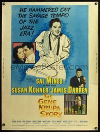5a498 GENE KRUPA STORY 30x40 '60 Sal Mineo hammered out the savage tempo of the Jazz Era!