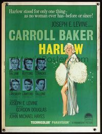 5a515 HARLOW 30x40 '65 artwork of Carroll Baker in the title role!