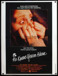 5a519 HE KNOWS YOU'RE ALONE 30x40 '80 Armand Mastroianni, every girl is scared before her wedding!