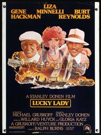 5a577 LUCKY LADY style B 30x40 '75 Gene Hackman, Liza Minnelli, Burt Reynolds