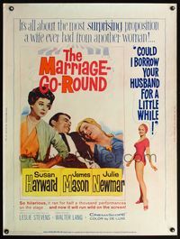 5a588 MARRIAGE-GO-ROUND 30x40 '60 Julie Newmar wants to borrow Susan Hayward's husband James Mason!