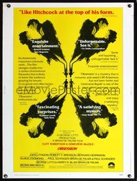5a614 OBSESSION reviews 30x40 '76 Brian De Palma, Paul Schrader, Genevieve Bujold, Cliff Robertson