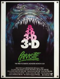 5a632 PARASITE 30x40 '82 Demi Moore, the first futuristic monster movie in 3-D!
