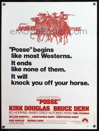 5a645 POSSE 30x40 '75 Kirk Douglas, it begins like most westerns but ends like none of them!