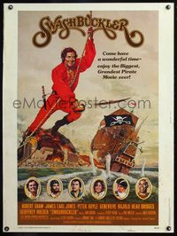 5a716 SWASHBUCKLER 30x40 '76 artwork of pirate Robert Shaw by John Solie!