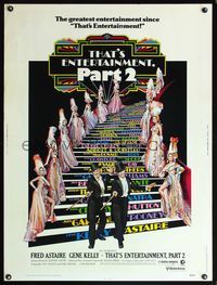 5a729 THAT'S ENTERTAINMENT PART 2 style B 30x40 '75 Fred Astaire, Gene Kelly & sexy showgirls!