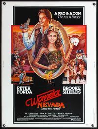 5a757 WANDA NEVADA 30x40 '79 art of poker player gamblers Brooke Shields & Peter Fonda!