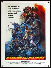 5a758 WARLORDS OF ATLANTIS 30x40 '78 really cool fantasy artwork with monsters by Joseph Smith!