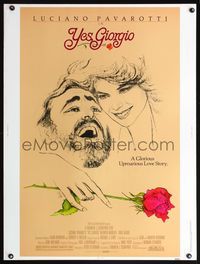5a766 YES GIORGIO 30x40 '82 Luciano Pavarotti, Kathryn Harrold, cool Crifo art!