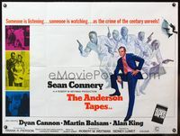 5a022 ANDERSON TAPES British quad '71 art of Sean Connery & gang of masked robbers, Lumet directed!