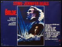 5a053 BRIDE British quad '85 wild image of Sting, pretty Jennifer Beals, horror!