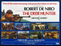5a088 DEER HUNTER British quad '78 Robert De Niro looks down rifle scope, Michael Cimino directed!