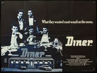 5a095 DINER British quad '82 Barry Levinson, Kevin Bacon, Daniel Stern, Mickey Rourke!