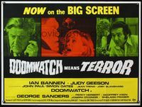 5a096 DOOMWATCH British quad '72 Ian Bannen, Judy Geeson, sci-fi, Island of the Ghouls!