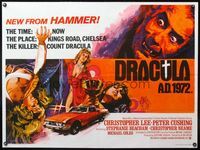 5a099 DRACULA A.D. 1972 British quad '72 Hammer, art of Christopher Lee & sexy girls, x-rated!