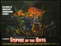 5a108 EMPIRE OF THE ANTS British quad '77 H.G. Wells, cool different giant ant sci-fi art!