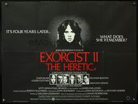 5a115 EXORCIST II: THE HERETIC British quad '77 Linda Blair, Boorman's sequel to Friedkin's movie!