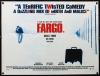 5a122 FARGO DS British quad '96 a homespun murder story from the Coen Brothers, great image!