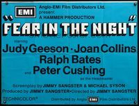 5a123 FEAR IN THE NIGHT British quad '72 Judy Geeson, Joan Collins, Peter Cushing!