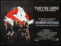 5a135 GHOSTBUSTERS British quad '84 Bill Murray, Dan Aykroyd & Ramis are Here to Save The World!