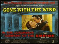 5a137 GONE WITH THE WIND British quad R70s Clark Gable, Vivien Leigh, all-time classic!