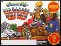 5a143 HARDER THEY COME British quad R77 Jimmy Cliff, Jamaican reggae music, cool Bryant art!