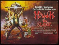 5a144 HAWK THE SLAYER British quad '80 Jack Palance, John Terry, cool fantasy artwork!
