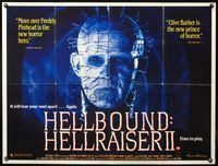 5a147 HELLRAISER 2 British quad '88 creepy close-up of Pinhead, Tony Randel directed!