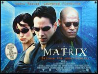 5a221 MATRIX British quad '99 Keanu Reeves, Carrie-Anne Moss, Laurence Fishburne, Wachowski Bros!