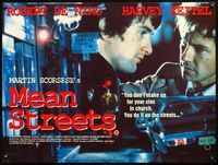 5a222 MEAN STREETS British quad R93 close-up of Robert De Niro & Harvey Keitel, Martin Scorsese!