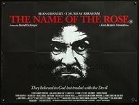 5a236 NAME OF THE ROSE British quad '86 Der Name der Rose, close-up of Sean Connery as monk!