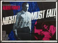 5a239 NIGHT MUST FALL British quad '64 cool art of Albert Finney with cleaver!