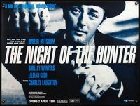 5a241 NIGHT OF THE HUNTER British quad R99 Robert Mitchum, Charles Laughton classic noir!