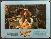 5a268 PRETTY BABY British quad '78 directed by Louis Malle, young Brooke Shields sitting with doll!