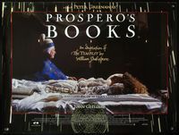 5a271 PROSPERO'S BOOKS British quad '91 Peter Greenaway, John Gielgud, from Shakespeare's Tempest!