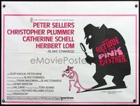 5a283 RETURN OF THE PINK PANTHER British quad '75 wacky R.W. artwork of Clouseau, Peter Sellers!