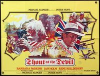 5a303 SHOUT AT THE DEVIL British quad '76 different art of Lee Marvin, Roger Moore & cast!