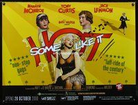 5a312 SOME LIKE IT HOT advance British quad R2000 sexy Marilyn Monroe w/Curtis & Lemmon in drag!