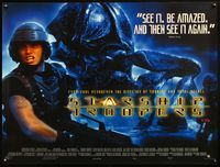 5a321 STARSHIP TROOPERS DS British quad '97 Paul Verhoeven, Casper Van Dien, Dina Meyer, cult sci-fi