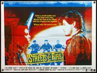 5a326 STREETS OF FIRE British quad '84 Walter Hill directed, where only rock is real, cool art!