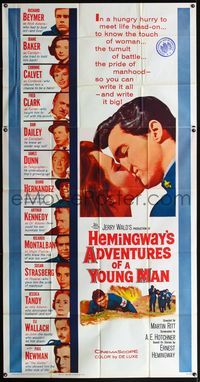 5b089 ADVENTURES OF A YOUNG MAN 3sh '62 Hemingway, headshots of all stars including Paul Newman!