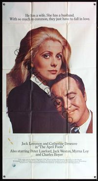 5b094 APRIL FOOLS int'l 3sh '69 Jack Lemmon & Catherine Deneuve are married but not to each other!