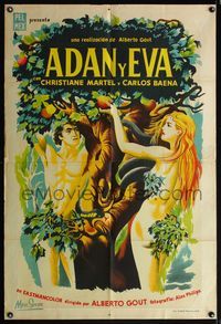 5b366 ADAM & EVE Argentinean '58 sexiest art of naked man & woman in the Mexican Garden of Eden!